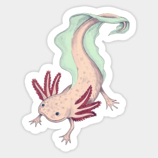 Cute Pink Axolotl Sticker